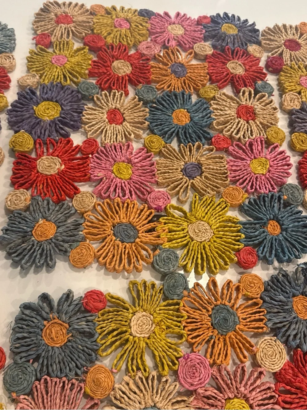 Pottery Barn Payton James Fleur Handwoven Placemat Set Of 6 Multicolor Floral